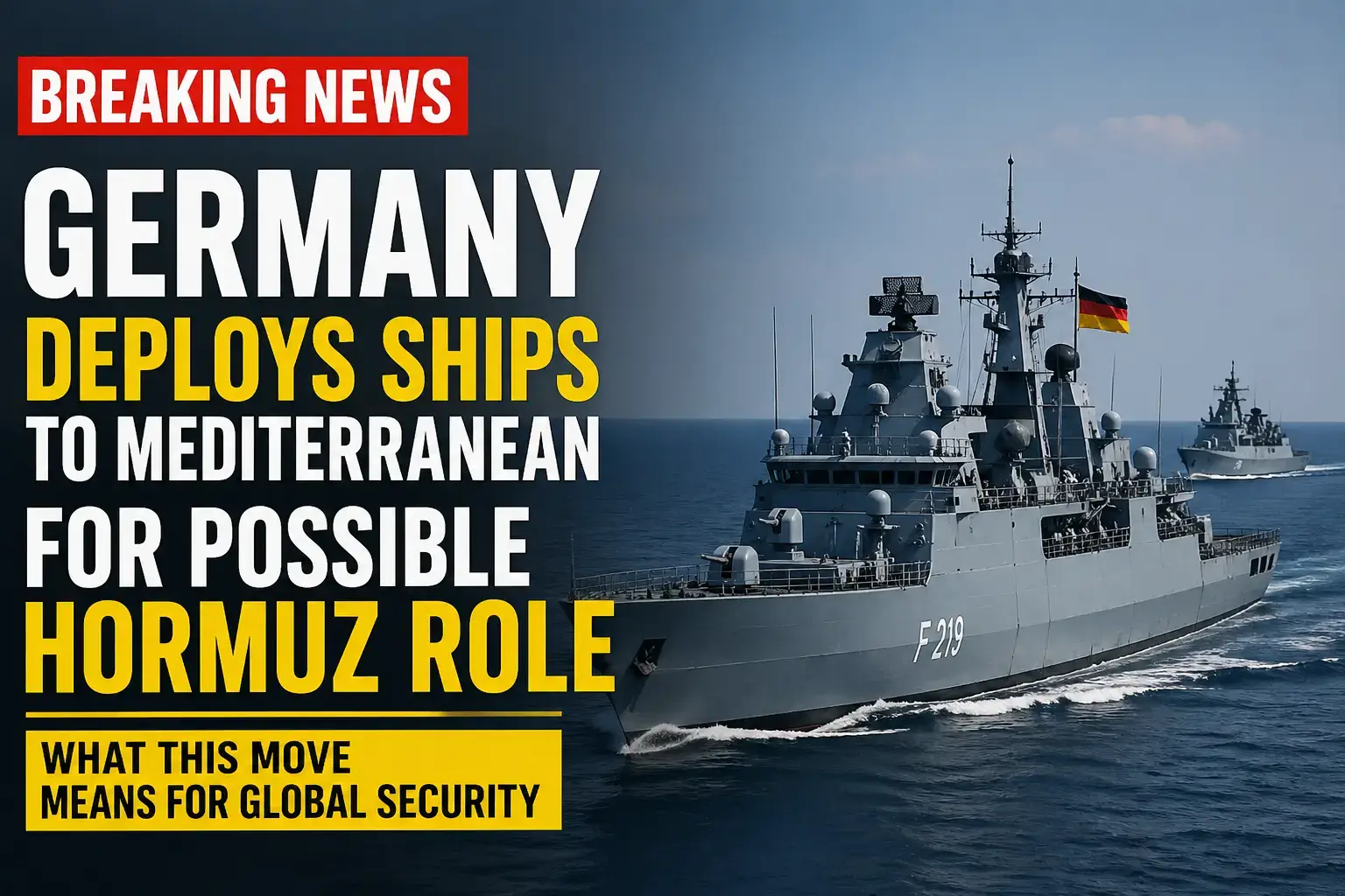 Germany Moves Naval Ships to Mediterranean Amid Possible Hormuz Security Role