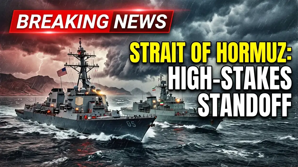 Naval vessels near the Strait of Hormuz amid rising geopolitical tensions