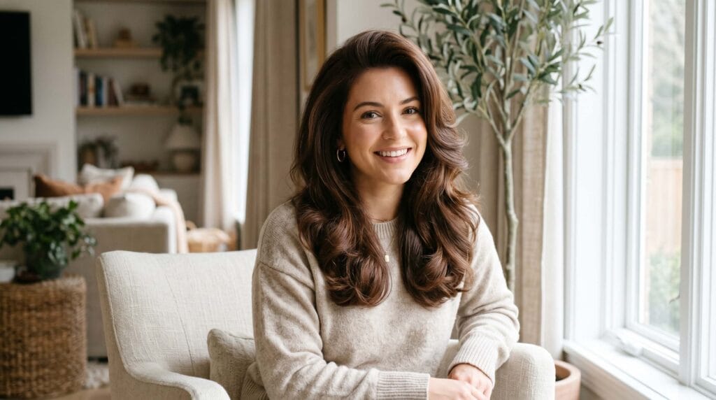 Lush and natural blowout hairstyle featuring soft volume, smooth layers, natural movement, and a glossy salon finish.